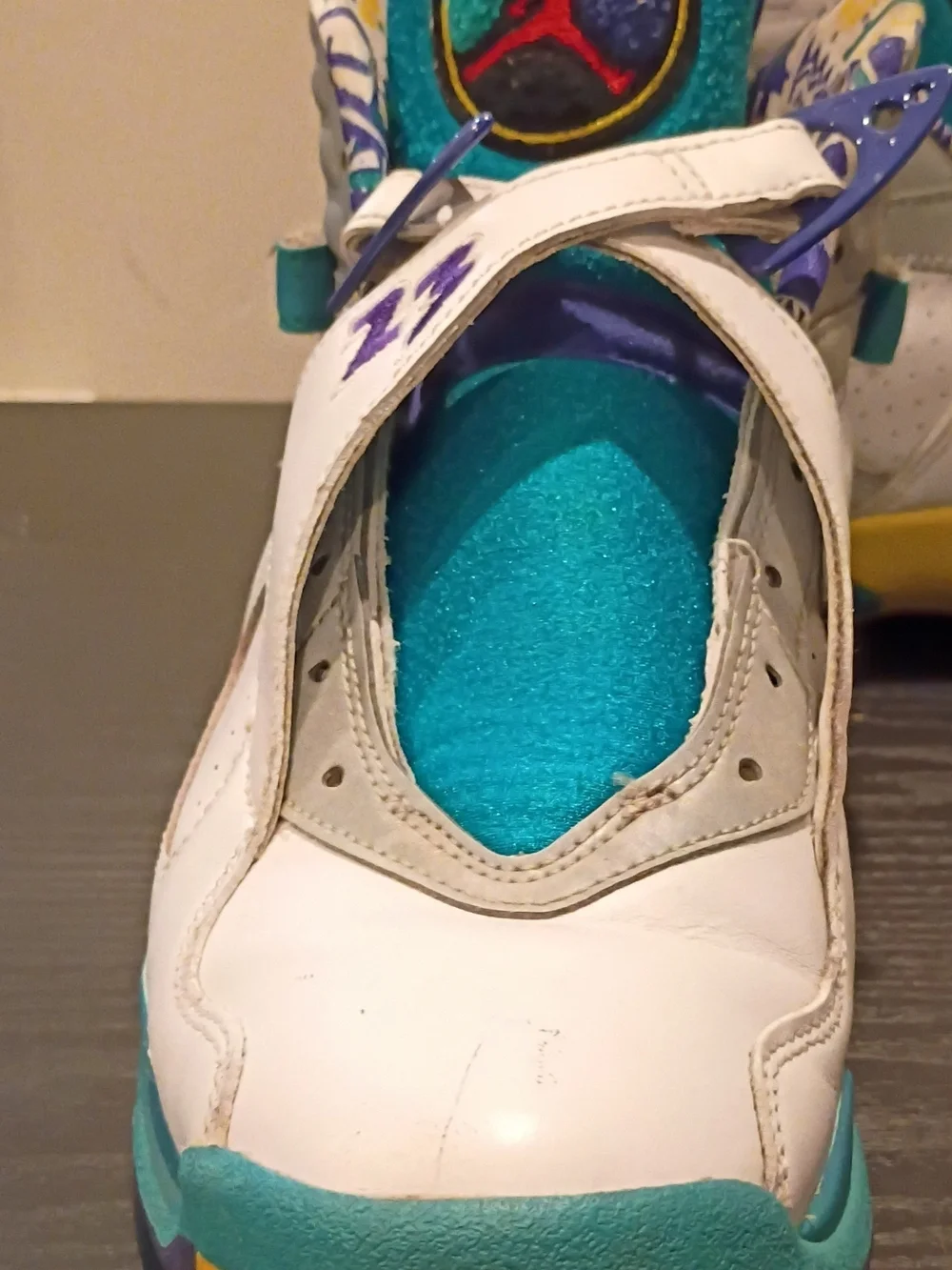 Nike Air Jordan  Aqua Sneakers Size US 8.5 - Teal, Purple, Yellow